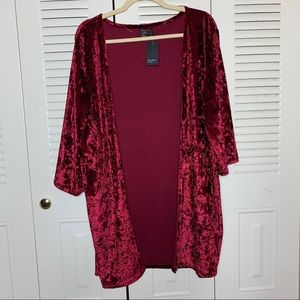 Free Press velvet open cardigan